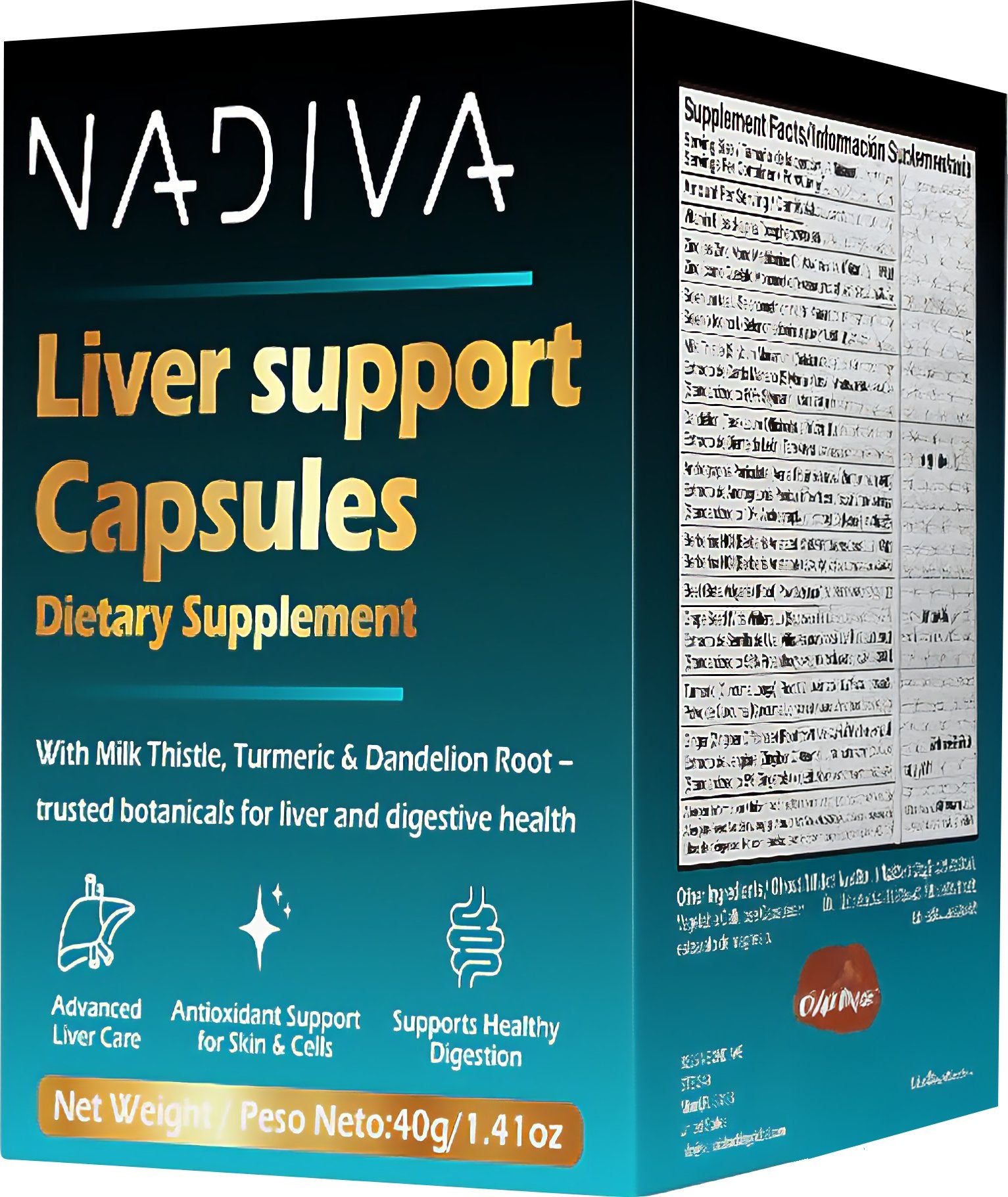 NADIVA Liver Support Capsules I Liver Cleanse I Detox Without Drama | 28-in-1 Vegan Capsules