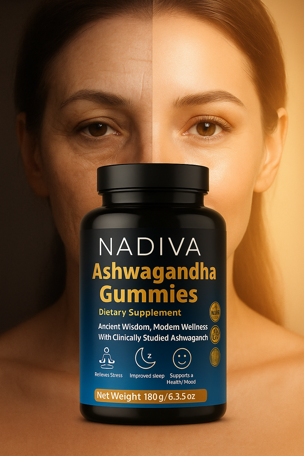 Nadiva Ashwagandha Gummies | Natural Stress Relief & Daily Balance